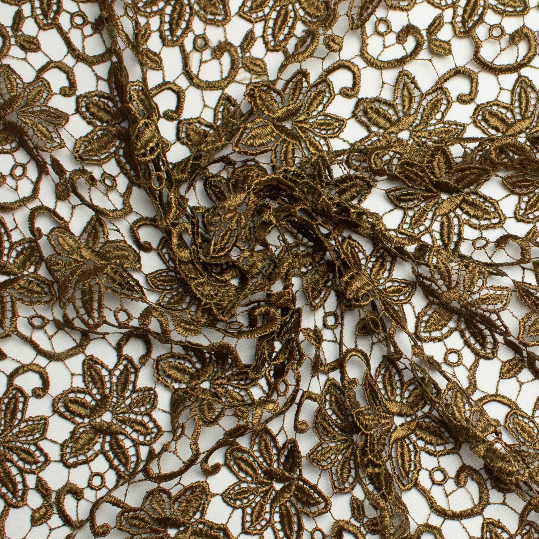 Brown Guipure Lace Fabric