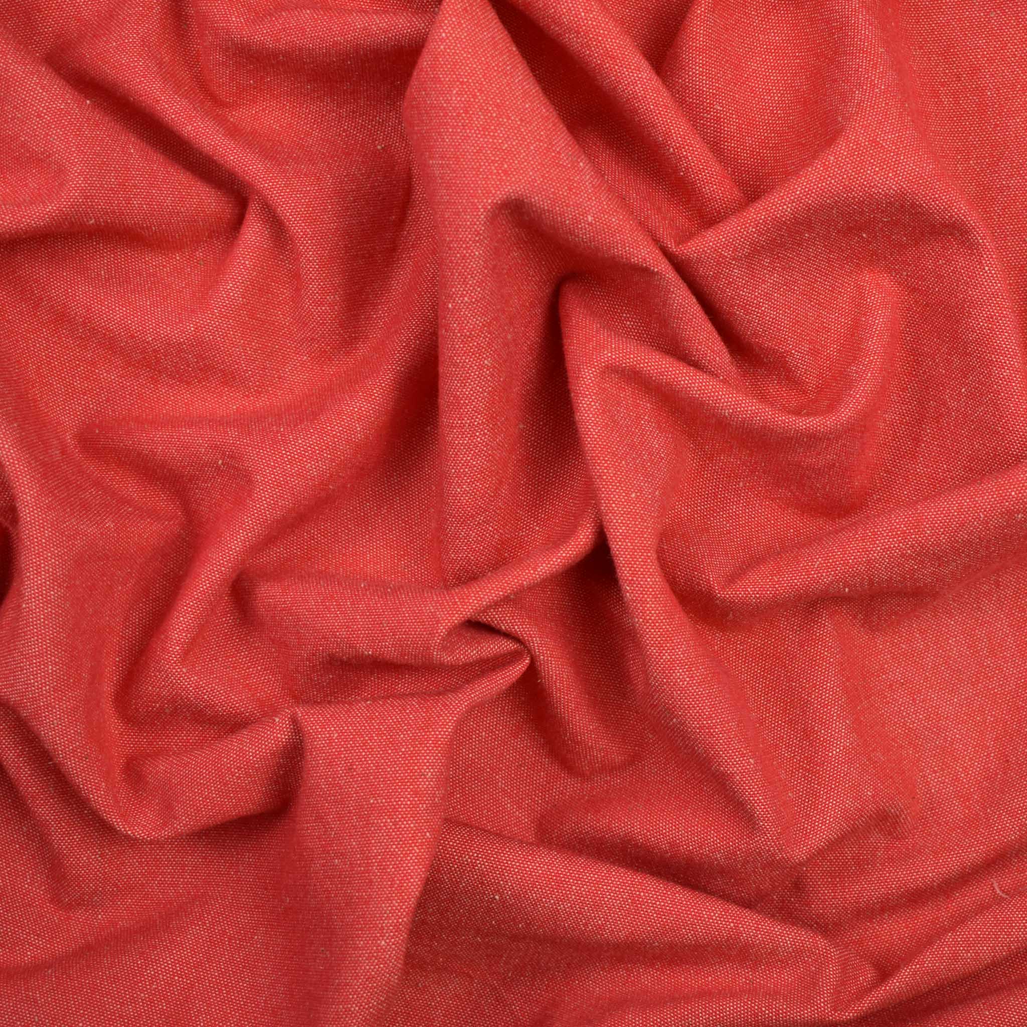 Japanese Designer Deadstock – Cotton Flannel - Plaid - Red/Denim -  Stonemountain & Daughter Fabrics