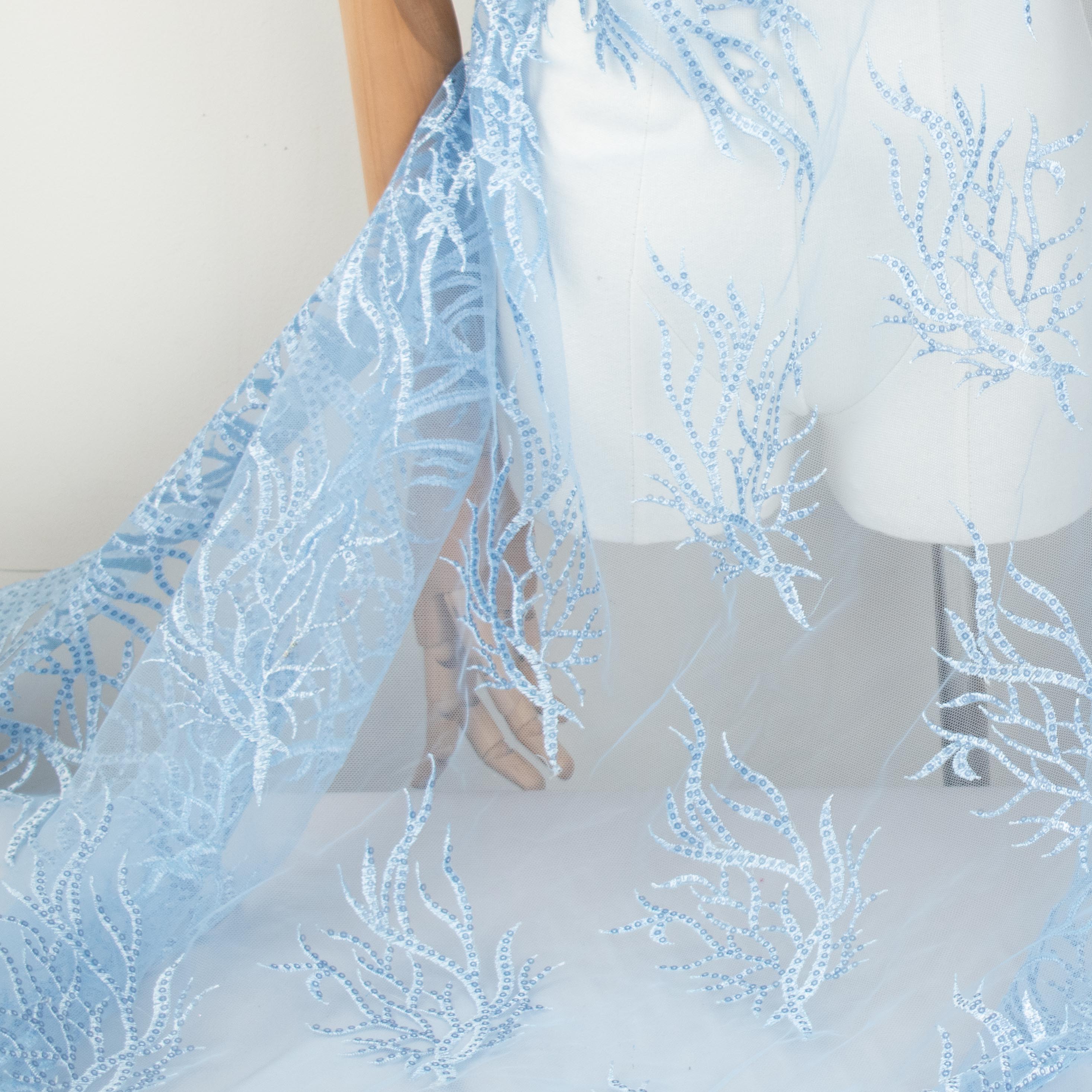 Embroidered Blue Lace – Connect4Sale