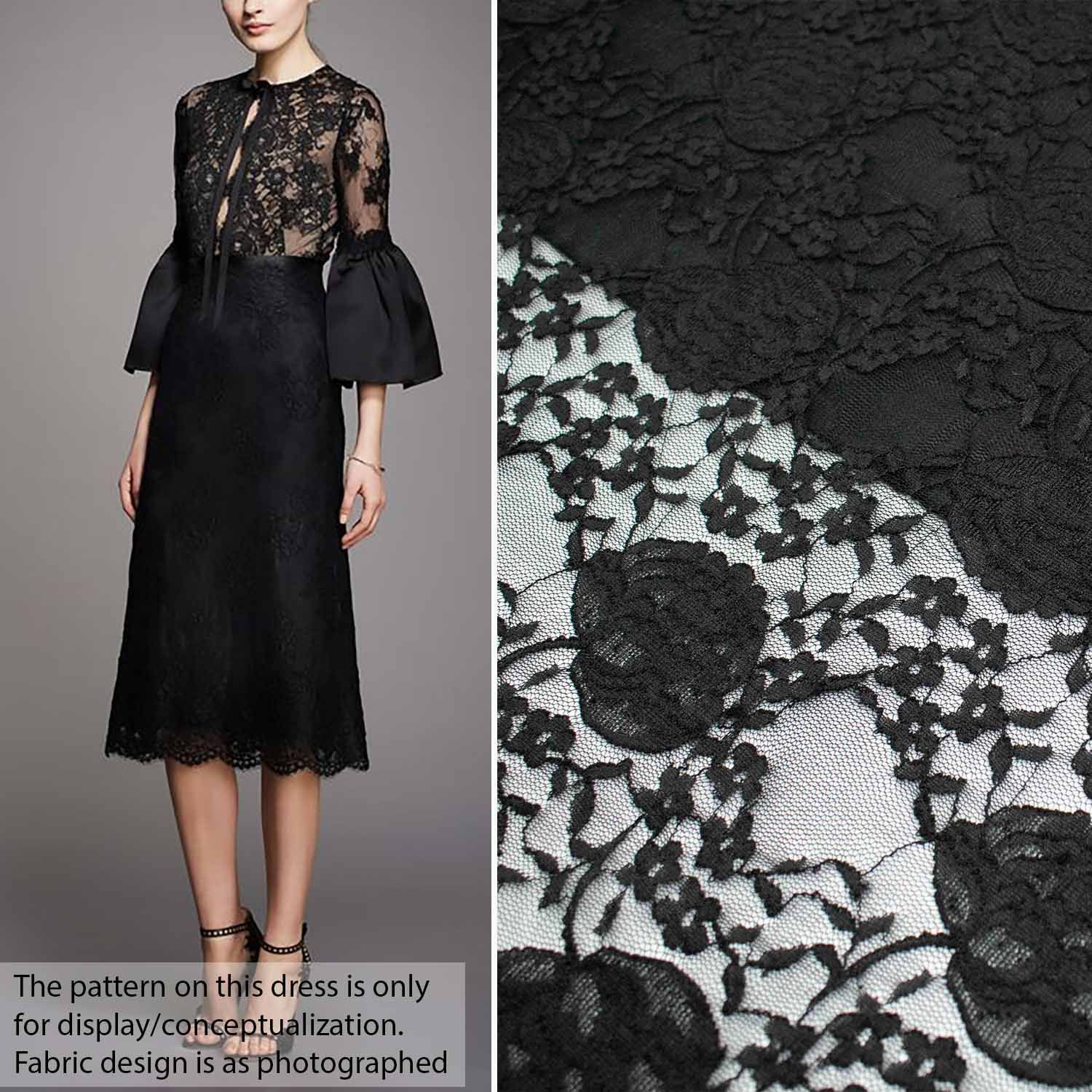 Black Stretch Lace Fabric