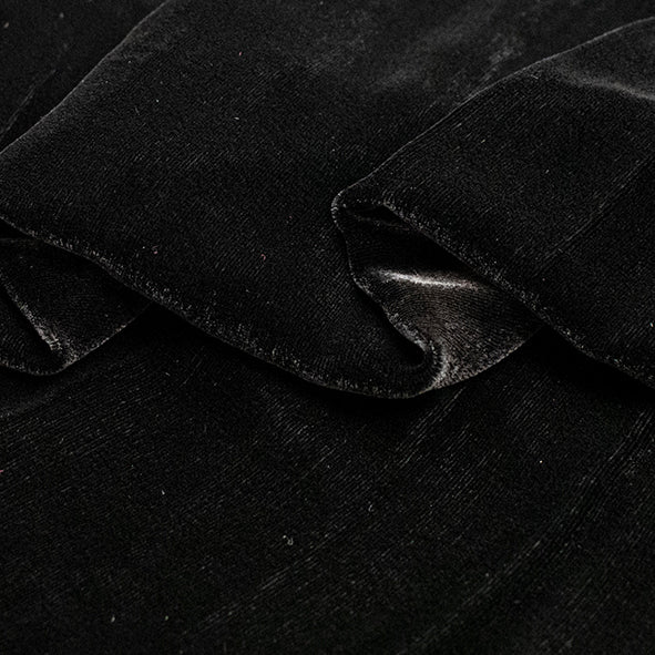 BLACK Silk Velvet Fabric