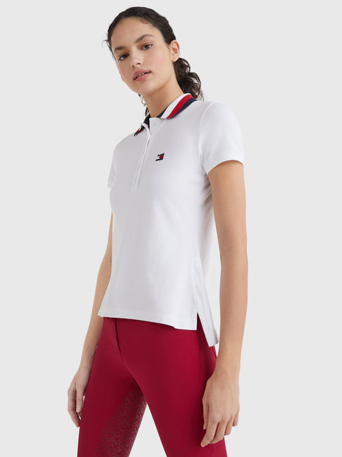 white equestrian polo shirt