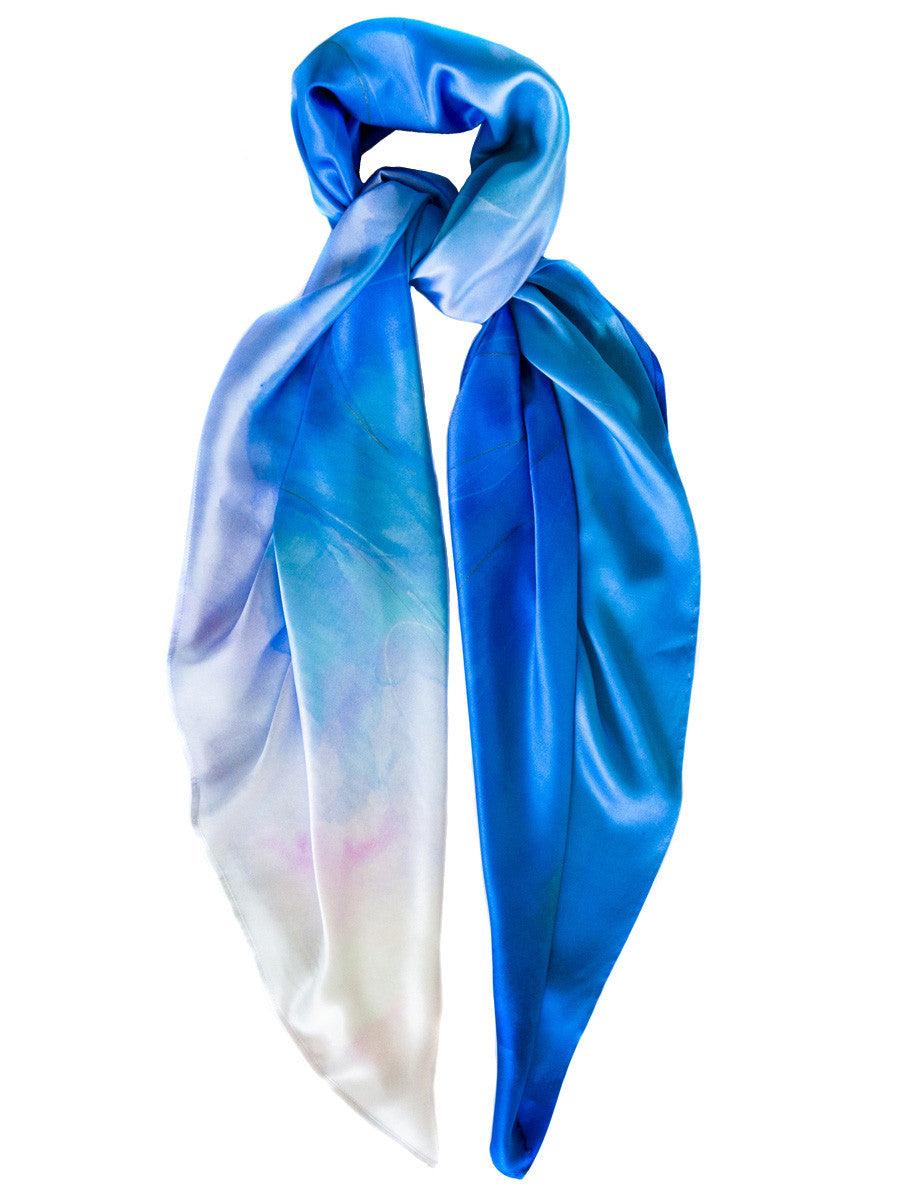 silk scarf: Grace in sky blue – leona lengyel