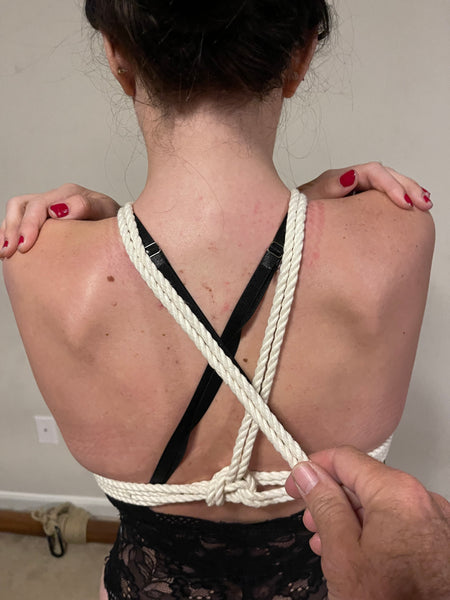 Hishi shibari body harness tie