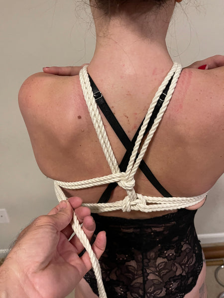 Hishi shibari body harness tie