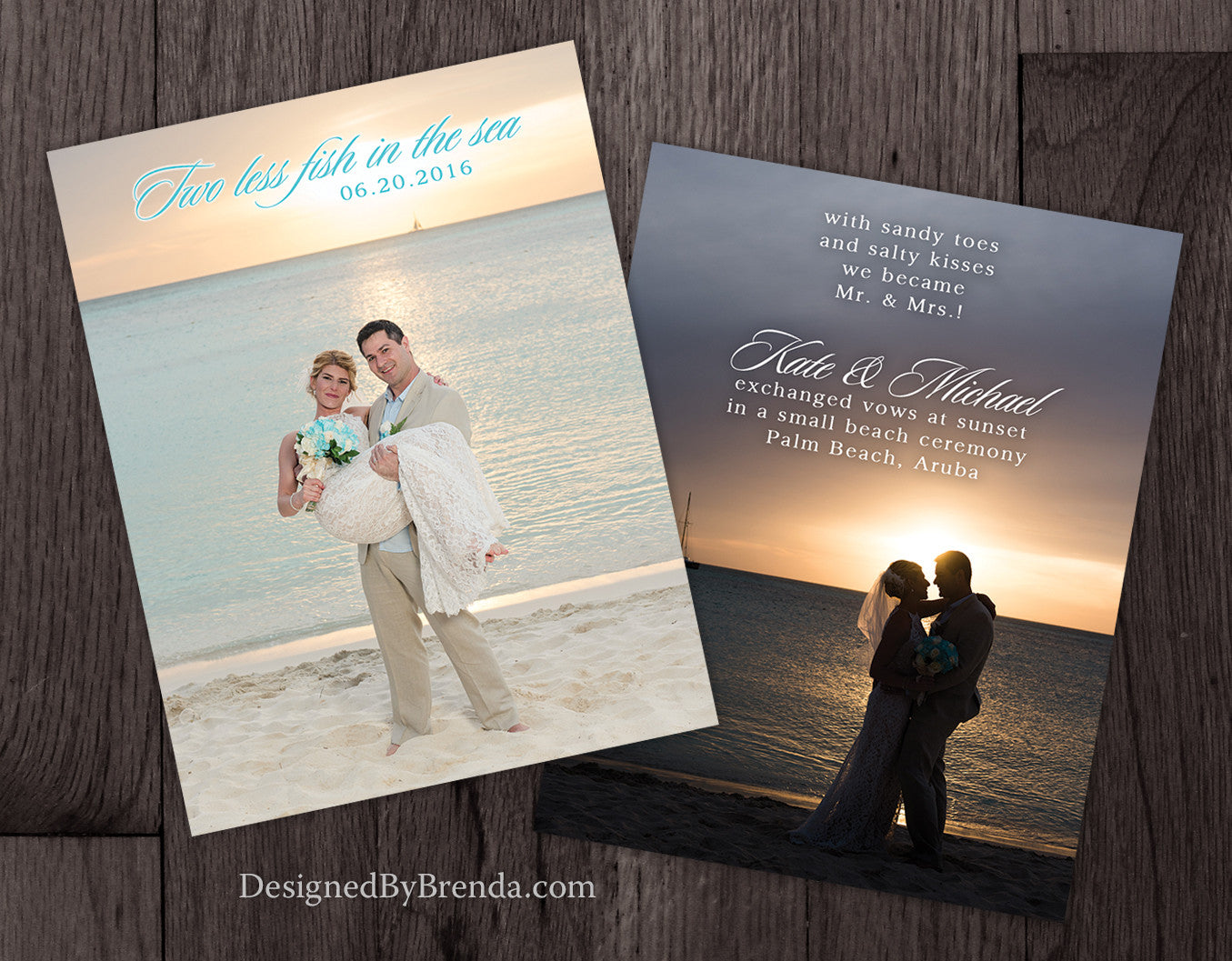 Two Less Fish In The Sea Wedding Announcements With Pictures