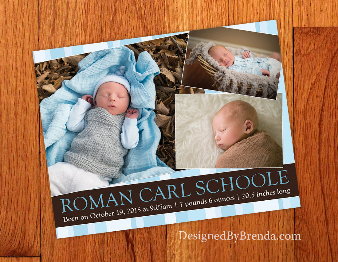 double sided birth announcements