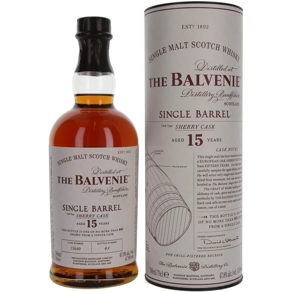Balvenie 15 Year Old Single Barrel Sherry Cask Single Malt Scotch Whisky - 70cl 47.8%