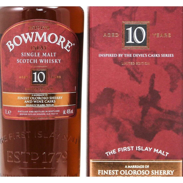 Bowmore 10 Year Old Devils Cask Inspired Whisky - 1litre 1