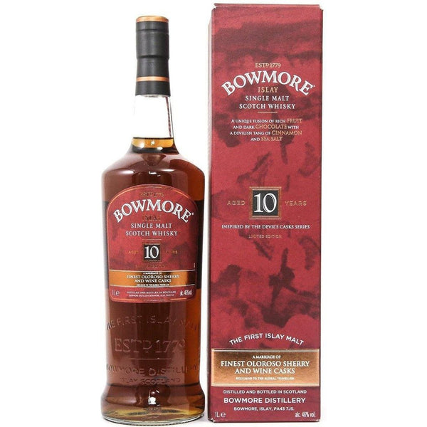 Bowmore 10 Year Old Devils Cask Inspired Whisky - 1litre 0