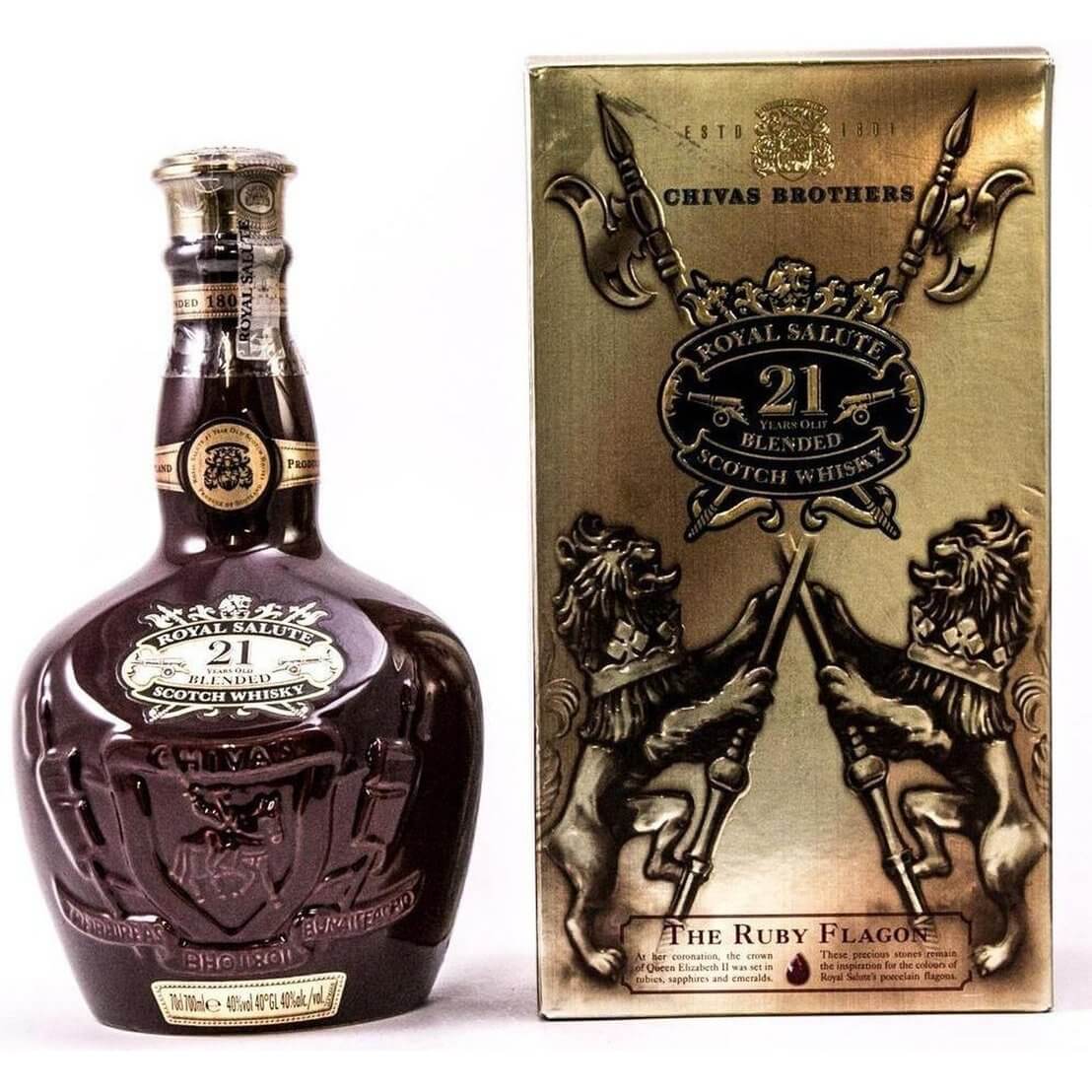 Chivas Brothers - Royal Salute Chivas Royal Salute 21 Year Old Whisky Ruby Flagon with Gift Bag