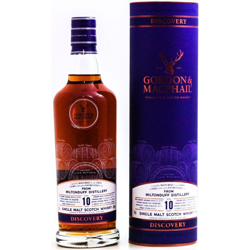 Miltonduff 10 Year Old Discovery Gordon & MacPhail Single Malt Scotch Whisky - 70cl 43%