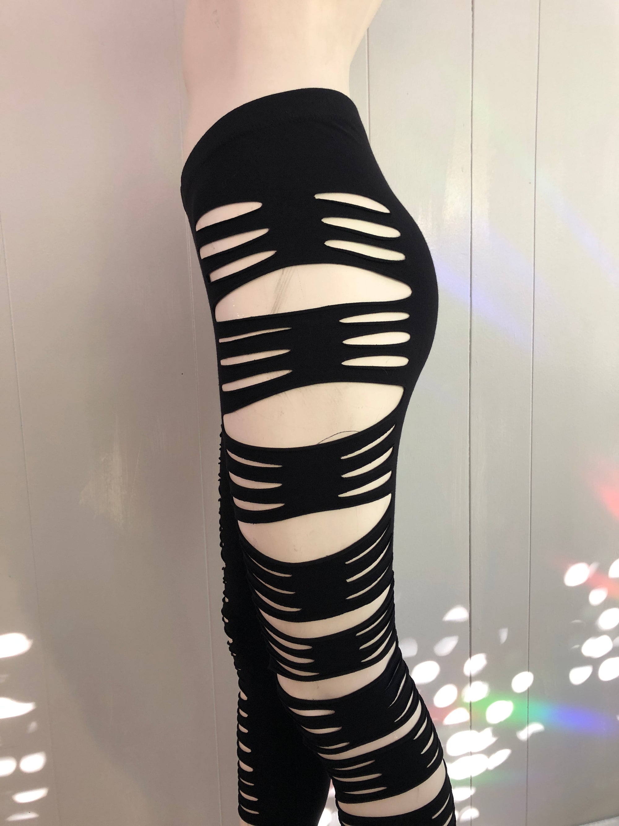 Slit Weave Leggings Sexy Burner Festival Hoop Clothes Black Friday