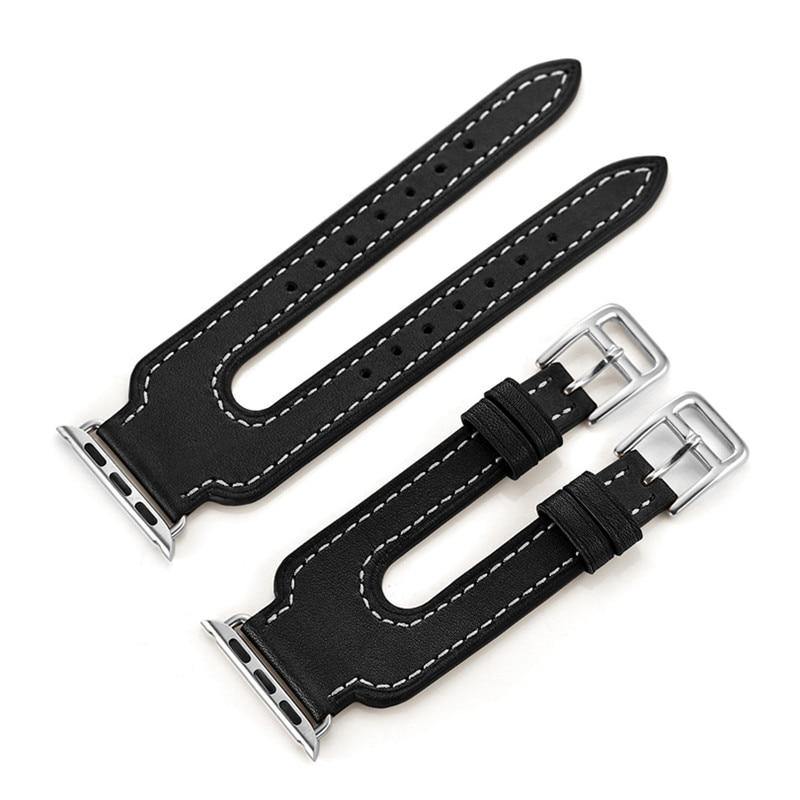Double Buckle Leather Strap for Apple Watch.