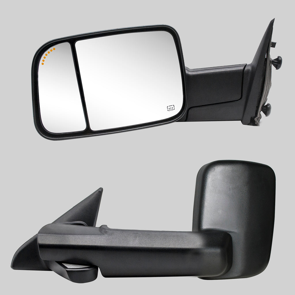 Towing Mirrors for 2009-2018 Dodge Ram 1500 2500 3500 Power Heated