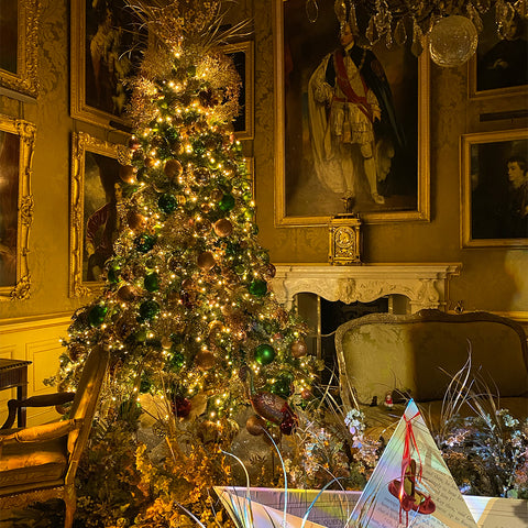 Blenheim palace Oxfordshire, palace interior decorated for christmas, birthplace of Winston Churchill