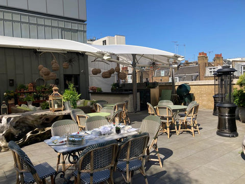 Ham yard hotel roof terrace restaurant designed by kit kemp