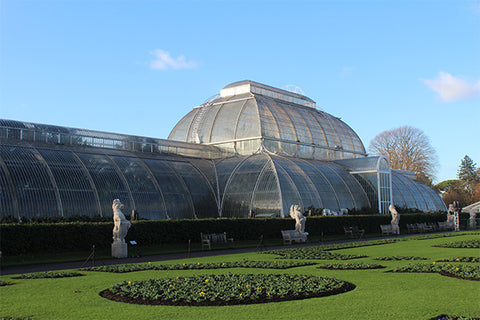 Palm House at Kew Gardens, which looks like the hull of an upturned ship