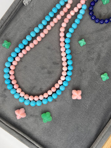 Layers of Turquoise and pink opal