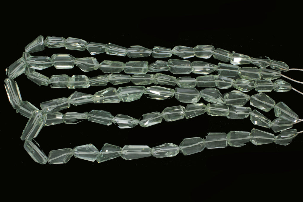 Natural Green Amethyst faceted Cut-Green Amethyst faceted beads , 13x8 to 21x9 mm , 16 inch strand - National Facets, Gemstone Manufacturer, Natural Gemstones, Gemstone Beads
