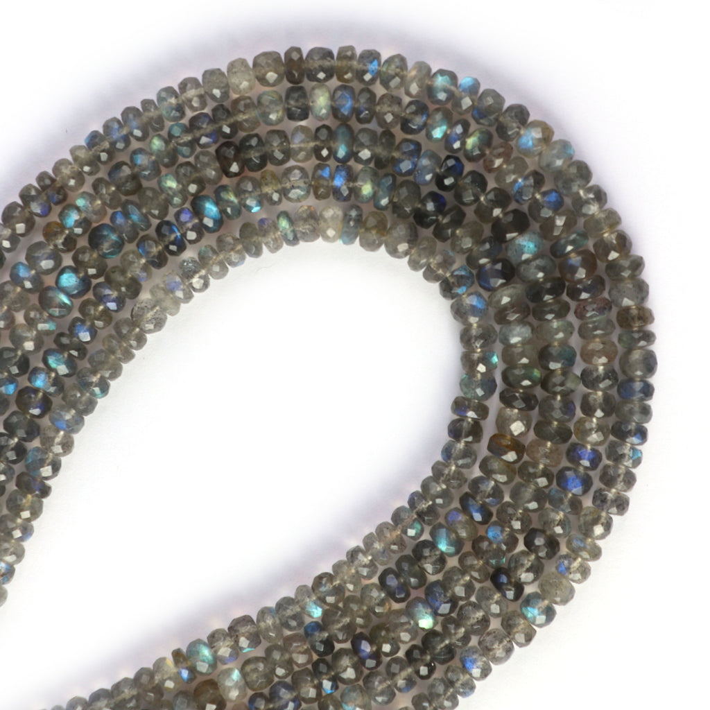 Labradorite 5x8mm Faceted Rondelle Beads - 8 inch strand