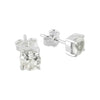 Starborn Danburite Faceted Round Post Earrings in Sterling Silver, 5 mm