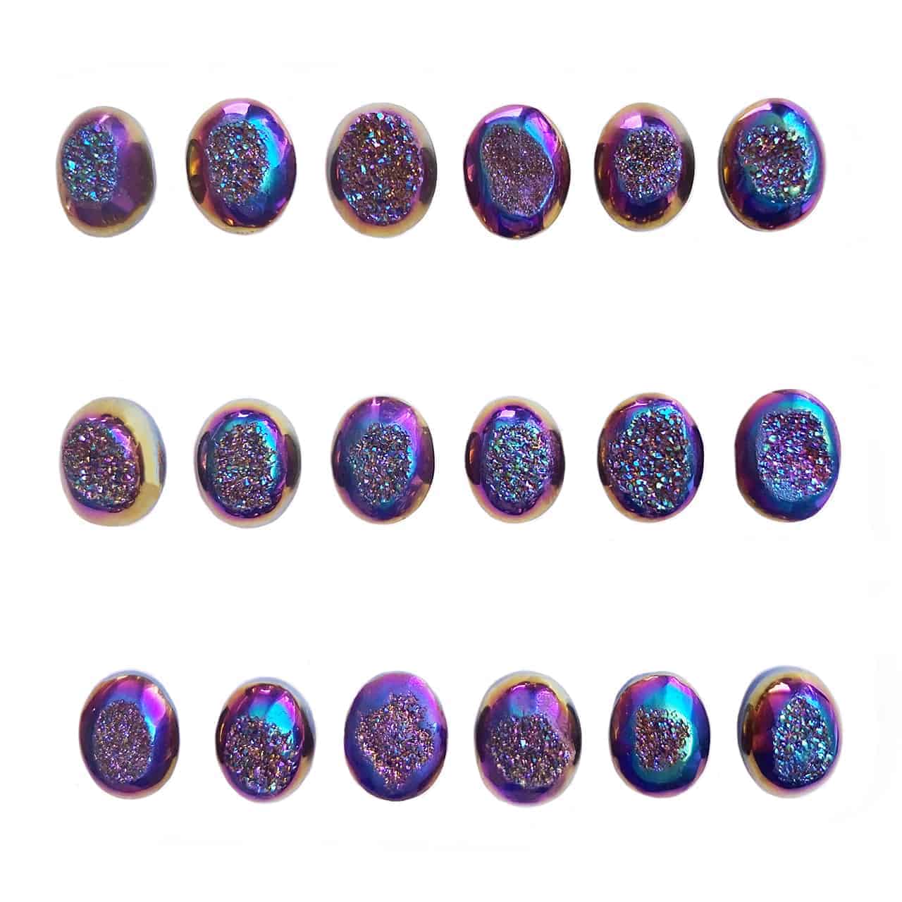 Drusy Rainbow Oval Cabochons 10mm - 18 pieces - starborn.eu product image