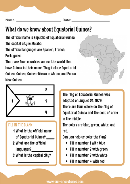 Our Ancestories - Equatorial Guinea Country Profile - Free Worksheets