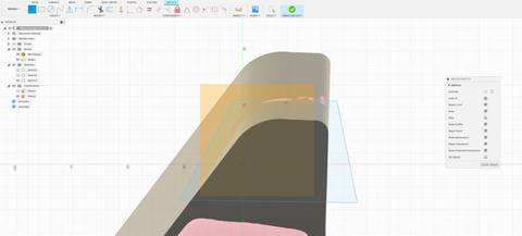 Drawing a sketch to create a gradient surface when converting a complex 3D model into a CAD model