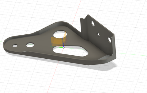 Showing the created holes on the CAD model in Fusion 360