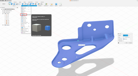 Scaling a mesh in Fusion 360