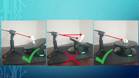 Correct use of the Dual-axis Turntable to scan small objects
