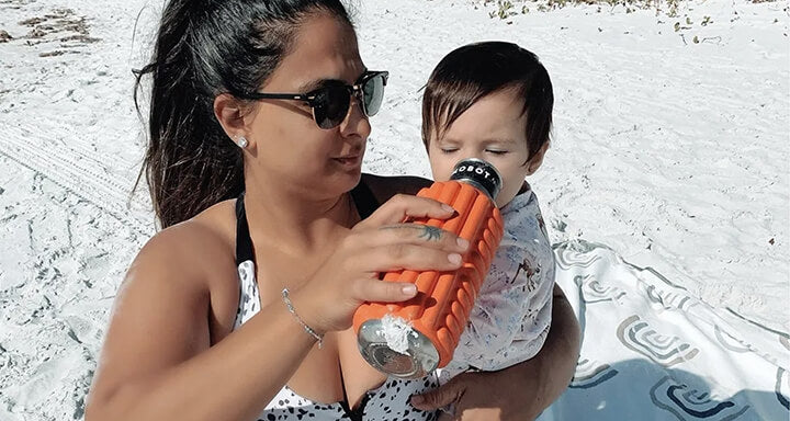 Angel with Daughter Drinking out of Orange MOBOT