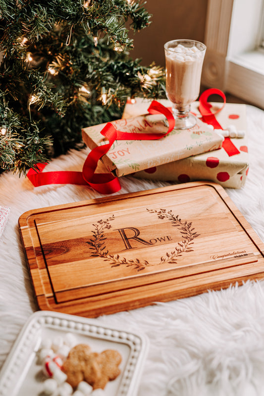 Striped Maple Monogram Hardwood Cutting Board – Mach Crafts