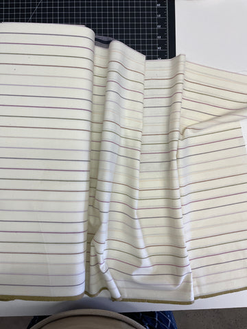 white fabric with stripes