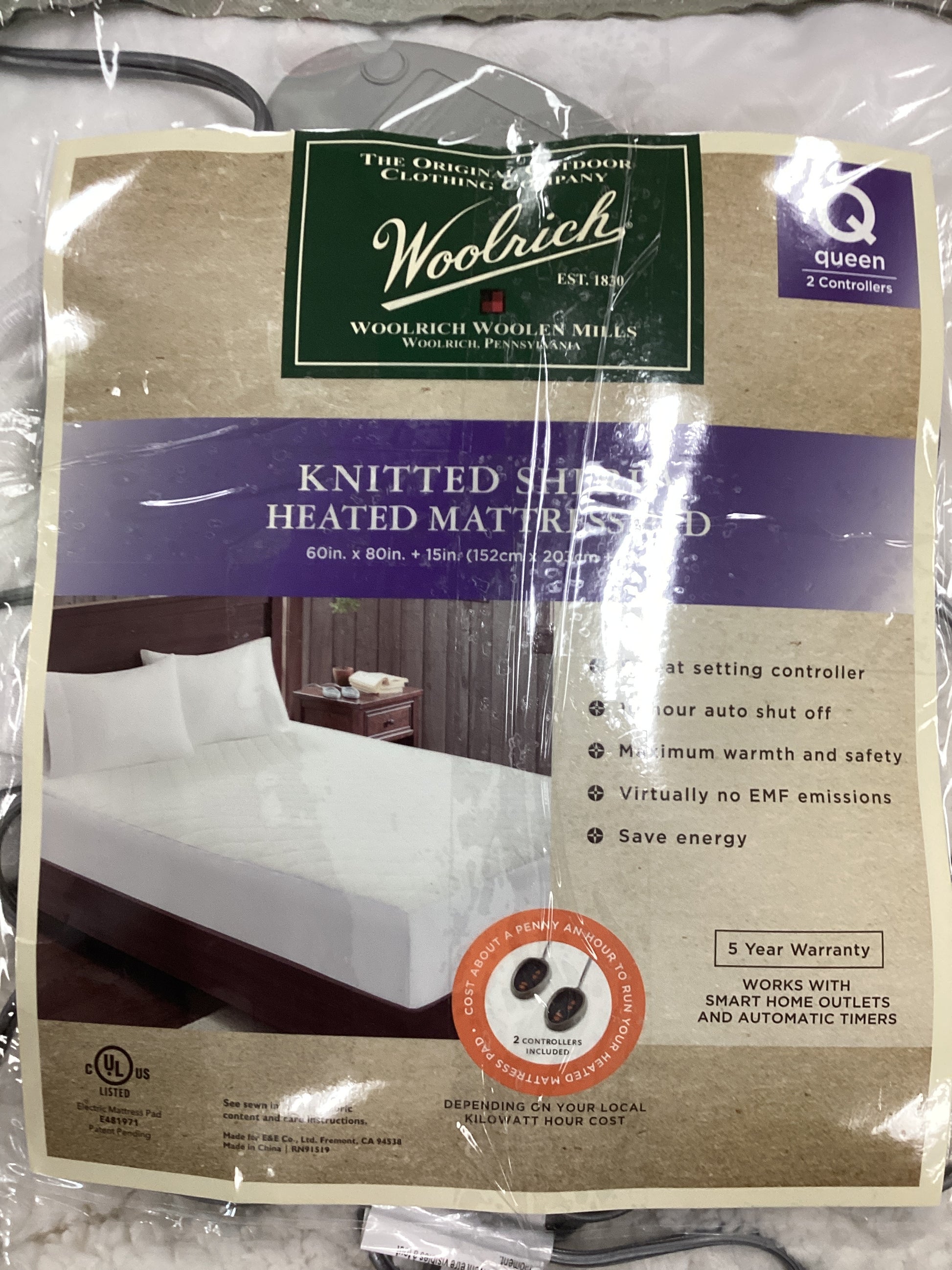 woolrich heated mattress pad