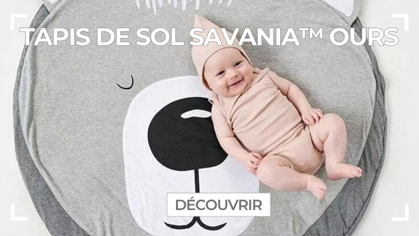 Tapis de sol bébé gris coton savania Ours Piscine Tortuga