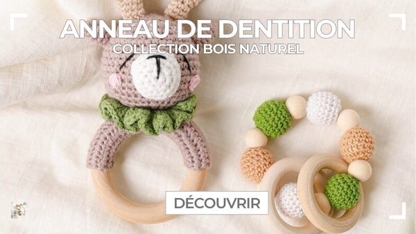 anneau de dentition bébé bois naturel fille garçon