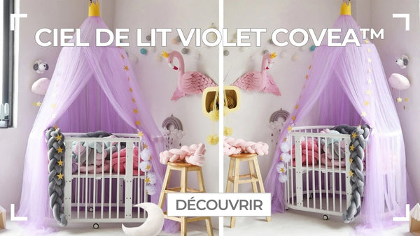 ciel de lit bébé violet covea Piscine Tortuga