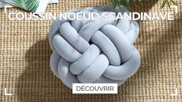 coussin noeud scandinave XL dulcea gris