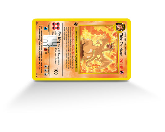 Pokemon CHARIZARD Trading Credit Card SMART Sticker Skin Film Wrap Bank 605