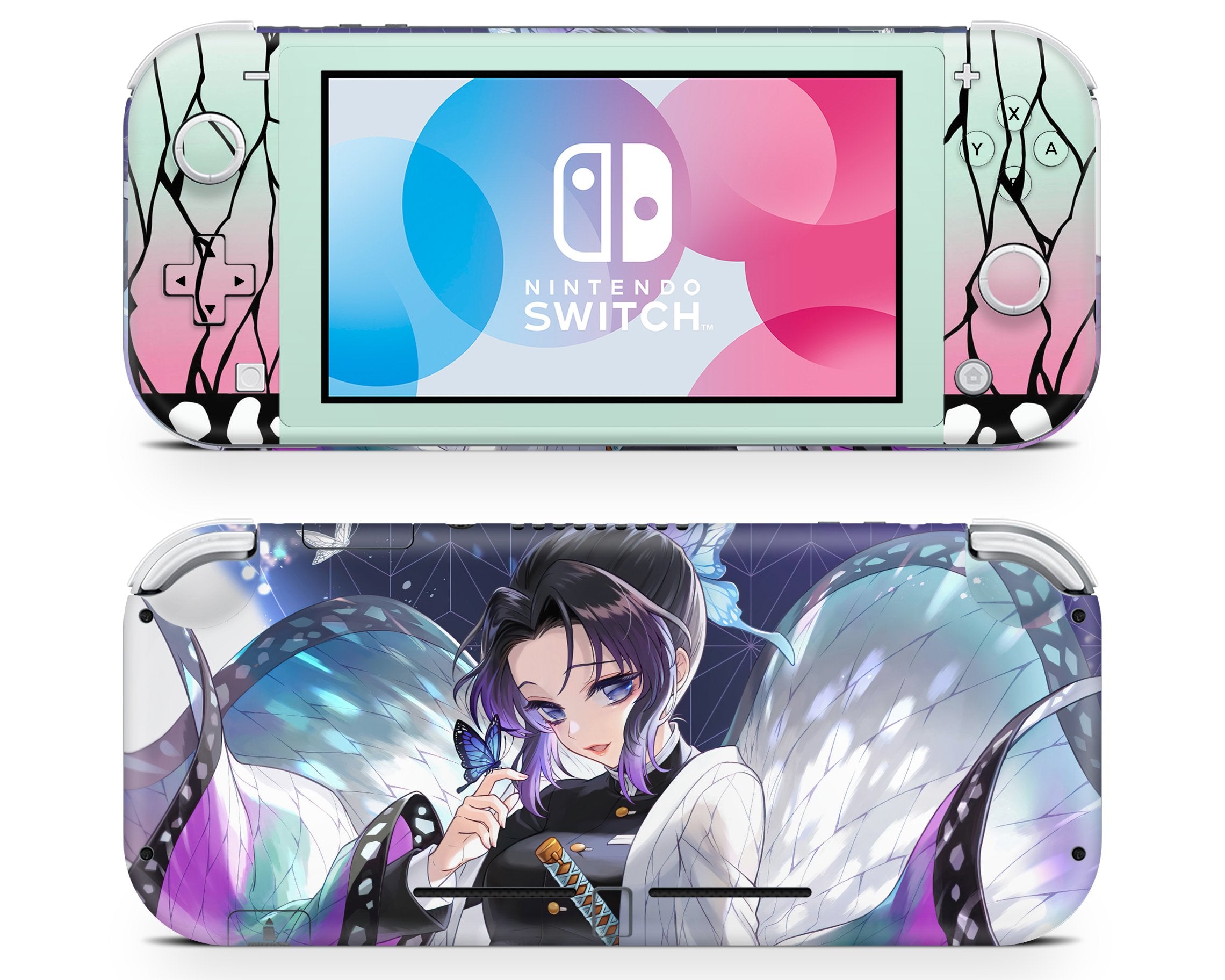 Demon Slayer Shinobu Insect Style Nintendo Switch Lite Skin Sticker Vinyl Bundle Anime Town 5308