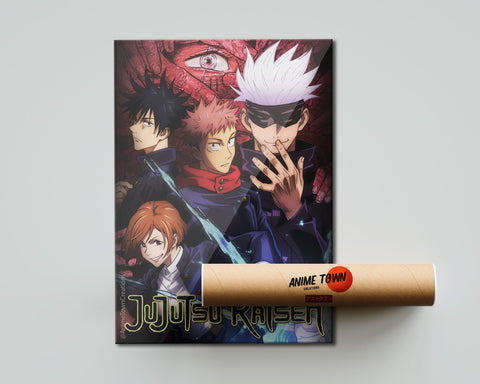 Jujutsu Kaisen Satoru Gojo Red Poster Poster – Anime Town Creations