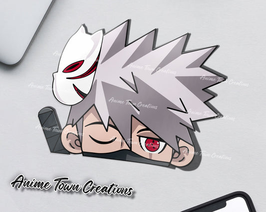 Kakashi Face Squish Peeker Sticker Sticker – Anime Town Creations