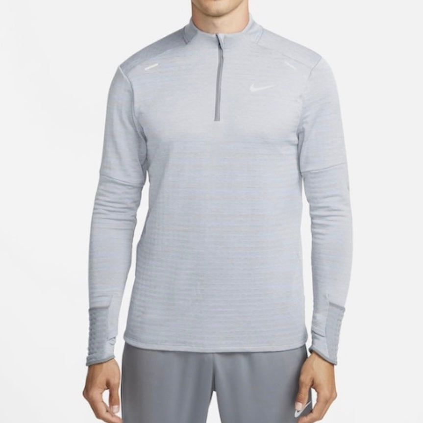 nike therma half zip grey