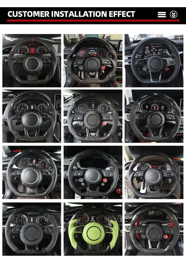 Fit for Audi A3 8P A4 B9 A6 C7 A5 Q3 Q7 S3 8V S5 Rs3 Rs5 TTS 8J MK3 R8 SQ5  Heated Forged Carbon Fiber Led Cars Steering Wheel Headlight Taillight