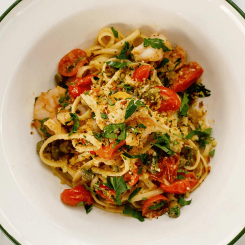 Garlic and Chilli prawn pasta recipe by pasta Evangelists 