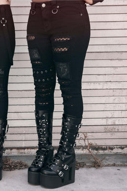 Ripped Rockstar Jeans - Gothic Babe Co