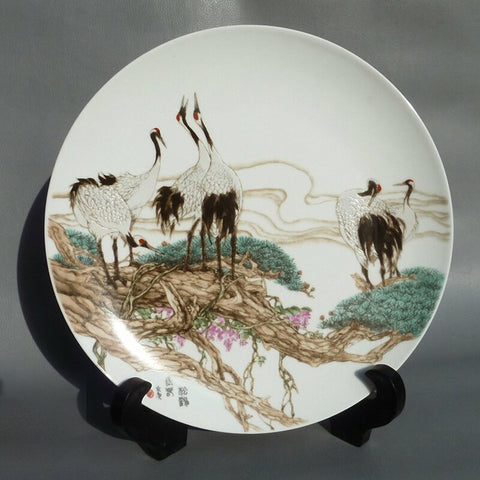 Tiehua printed painting on porcelain plate