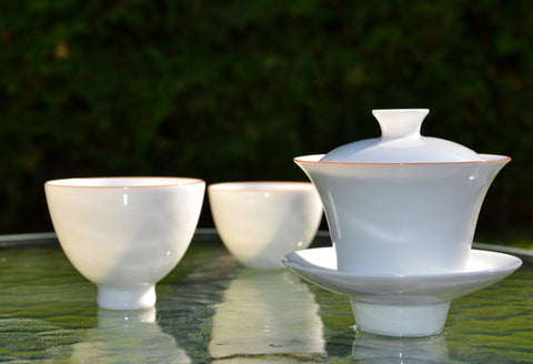 Jingdezhen porcelain tea set with gaiwan